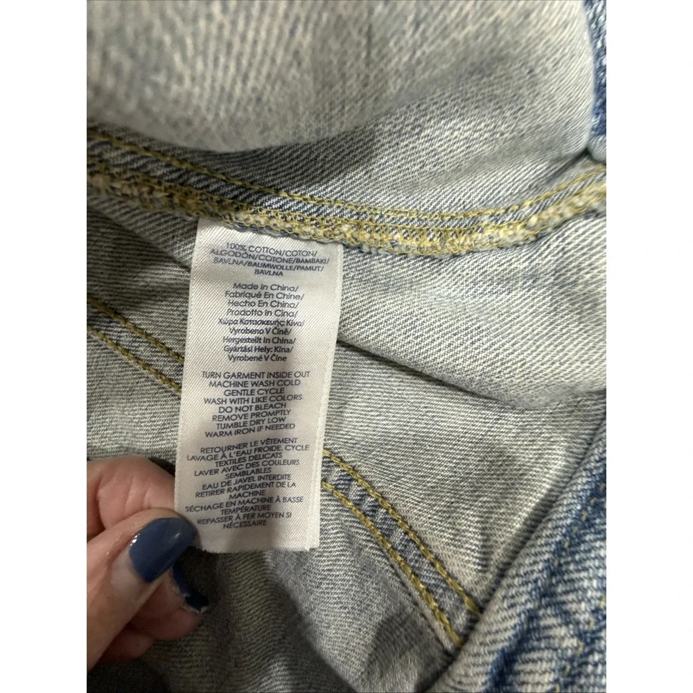 Chaps Ralph Lauren Jean jacket with grey sweatshirt sleeves Sz Small